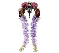 Flower Cosplay Headwear Party Horn Headbands Devil Hair Hoop For Live Show Role Play Gothic Hair Hoop