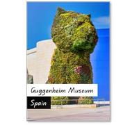 Flower Covered Dog Puppy Guarding The Guggenheim Museum in Bilbao in Spain. Design by Jeff Koons, Fridge Magnet