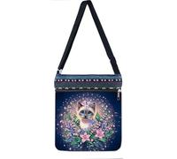 Flower Creative 5D Diamond Painting Crossbody Bag DIY Rhinestone Sling Bag for Women, Lightweight Fashion Purse for Shopping Travel Gift Idea