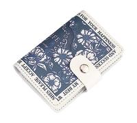 Flower Credit Card Holder - Anti-Degausting PU Leather Case, Mini Wallet | Compact Front Pockets - Wallet, Durable and Lightweight Card Holder Organiser for Membership and ID - K, Chrysanthemum, see