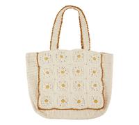 Flower Crochet Bag Cream one size