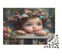 Flower Crown Baby Jigsaw Puzzles 1000Pc Recycled Paper for Adults Puzzle for Adults Educational Game Decompression Fun Home Activity Great Gift Idea for Gift Giving 38x26cm/1000pcs