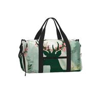 Flower Crown Duffel Bag with Shoe Compartment-Sports Gym Weekender for Men Women, Waterproof Travel Tote with Wet Pocket for Dirty Shoes