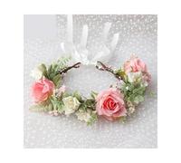 Flower Crown Flower Headband Spring Flower Crowns Floral Garland Faux Rose Wedding Wreaths Braided Hair Vine Headpiece Hair Ornament for Party, Wedding Decorations(Color 04)