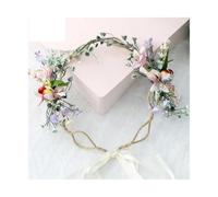Flower Crown Flower Headband Spring Flower Crowns Floral Garland Faux Rose Wedding Wreaths Braided Hair Vine Headpiece Hair Ornament for Party, Wedding Decorations(Color-15)
