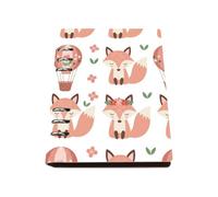 Flower Crown Foxes Notebook, Pu Leather Notebooks A5, Lined Paper Notebook A5 Spiral Bound 180Pages/90Sheets, School Books for Writing, Exercise Book for Meeting, College Essentials Journal Diary