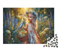 Flower Crown Girl Classic 1000 Pc Rigid Cardboard Jigsaw Lupine Field for Seniors Brain Training Rainy Day Fun Must-Have for Puzzle Lovers 38x26cm/1000pcs