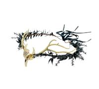 Flower Crown Golden Antlers Gothic Flower Crown Medusa Halo Witch Wedding Crown Nightclub Makeup Ball Headwear Headdress Floral for Party, Wedding Decorations
