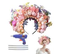 Flower Crown Headband - Decorative Hair Bands - Flower Crown for Women Girls, Flower Headbands Making Kit, Bride Bridesmaid Wedding Headdress