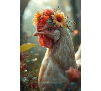 Flower Crown Hen Journal: A Whimsical Woodland-Inspired Chicken Notebook with Lined Pages for Animal Lovers, Cottagecore Creatives, Forestcore Aesthetic, and Cozy Slow Living Egg Gratitude Journaling