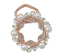 Flower Crystal Ring Clip Buckle Silk Chiffon Scarf Clip