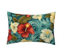 Flower Cushion Covers 40cm x 60cm Pack of 2 Soft Velvet Cushion Cover Plants Sofa Cushions 16x24 Inch Throw Pillow Cases Decorative Pillowcases for Livingroom Bedroom With Invisible Zipper -TER66