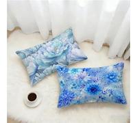 Flower Cushion Covers 40x60 Set of 2, Retro Rectangle Pillow Cases with Hidden Zipper, Waterproof Linen Pillow Case 60x40cm, Double Sided Printing, Pillowcases for Bed Sofa Outdoor Decor R-5418