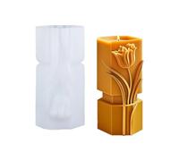 Flower Cylinder Silicone Candle Molds for Epoxy Resin Candle Soap Making Gypsum Silicone Mold