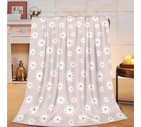 Flower Daisy Blanket Super Soft Cozy Fleece Daisy Throw Blanket Lightweight Plush Bedding Decor Blanket Pink Gifts for Women Girls Boys Kids Men 40''X50''