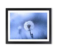 Flower Dandelion in the Rain No.1 Modern Framed Print | A4 Black Framed Wall Art | Ready to Hang | Modern Floral Picture | Living Room Bedroom Lounge Office