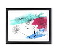 Flower Dandelion Seeds No.1 V2 Modern Framed Print | A3 Black Framed Wall Art | Ready to Hang | Modern Floral Picture | Living Room Bedroom Lounge Office