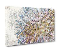 Flower Dandelion Seeds No.2 Modern BG Canvas Print | Gallery Wrapped 30mm Frame Wall Art | 20x14 inches | Ready to Hang | Modern Floral Picture | Living Room Bedroom Lounge Office