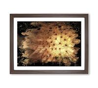 Flower Dandelion Seeds No.2 Modern CB Framed Print | A2 Walnut Framed Wall Art | Ready to Hang | Modern Floral Picture | Living Room Bedroom Lounge Office