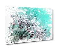 Flower Dandelion Seeds No.5 V3 Canvas Print | Gallery Wrapped 30mm Frame Wall Art | 24x16 inches | Ready to Hang | Modern Floral Picture | Living Room Bedroom Lounge Office