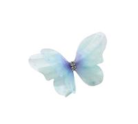 Flower Decal Patch 5cm 60pcs Double Sweet Butterfly Appliqued 3D Simulation Mesh Dreamy Bouquet Patch for DIY Handmade Hairband Nail Decoration for Sewing(Black)