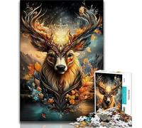 Flower Deer Adult Jigsaw Puzzles 1000,Help The Brain Exercise Addictive Toys to Cultivate Patience Suitable for Couples 38x26cm