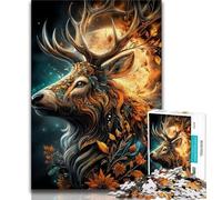 Flower Deer Puzzles for Adults Teens 1000 Pieces,Help The Brain Exercise Addictive Toys to Cultivate Patience Parent-child Interaction 38x26cm