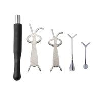 Flower Design Cat Eye Magnet with 4 Cat Eye Tools Silicone Handle Suitable for Nail Art Cat Eye Gel Polish Nail Polish Magnet