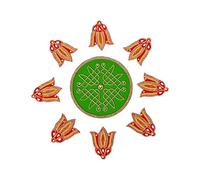 Flower Design Floor Rangoli Designer reusable Large Rangoli Acrylic Rangoli Indian Traditional Home Decor Gift for Home Interior Floor Decorations gifting Size:- 12"