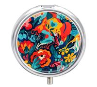 Flower Design Pill Box, 3 Compartment Small Pill Case Waterproof Travel Pill Organizer for Pocket Or Purse Portable Mini Medicine Tablet Vitamin Holder Pill Case