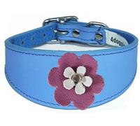 Flower Design Sighthound Leather Collar with Padded Backing for Whippet and Greyhound 2-7