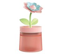 Flower Desktop Humidifier with Night Light,260ml Office Mini Personal Humidifier,Portable Cute Decorative Humidifiers,Small Humidifiers for Bedroom Nightstand,Home,Travel-USBPowered (Gardenia/Pink)