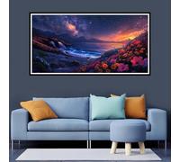 Flower Diamond Art, 5D DIY Large Diamond Painting Kits Ocean, Diamond Art Accessories for Kids, Diamond Art Kits Adults Full Drill Round 20x40 cm Art and Craft Gifts Home Office Wall Decoration-YZ165