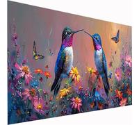 Flower Diamond Art Butterfly 5D Diamond Painting Kits for Adults & Kids Beginner, Square Full Drill Diamond Art Kit DIY Crystal Embroidery Canvas Painting Pictures for Wall Decor 12x24inch Z1-793