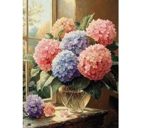 Flower Diamond Art By The Window, Diamond Art Kits Adults, Crafts for Adults, DIY Full Drill Sequin Gem Embroidery Cross Stitch Mosaic Kits, Hobbies for Leisure Time, Home Wall Decortion 14x22in Q-292