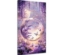 Flower Diamond Art Fantasy Diamond Painting Craft Kits for Kids and Adults, 5d Full Crystal Art Hobbies for Adults Women Embroidery Cross Stitch Canvas Painting, Home Wall Decor Gifts 50x100 cm c-922