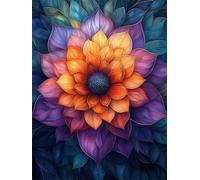 Flower Diamond Art Kits Adults 40x50cm 5D DIY Mandala Diamond Painting Kit for Beginners with Tools, Round Full Drill Crystal Art Crafts Canvas Paintings for Home Wall Decor Gifts for Women G-756