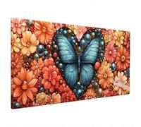 Flower Diamond Art Kits Adults, 5D Diamond Painting Butterfly 2025 Design New, Square Full Drill Crystal Art Kit, DIY Cross Stitch Painting Set for Gifts and Christmas Home Room Decor 180x80cm S-97