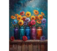 Flower Diamond Art Kits Adults, 5D Diamond Painting Kits for Adults Beginners Plant, DIY Full Drill Cross Stitch Crystal Art, Crafts and Paintings for Home Wall Decor, Gifts for Women 40X50cm 0-5341