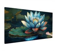 Flower Diamond Art Kits Adults, 5D Diamond Painting Lotus 2025 Design New, Square Full Drill Crystal Art Kit, DIY Cross Stitch Painting Set for Gifts and Christmas Living Home Room Decor 70x30cm X-26