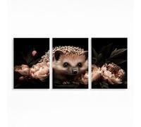 Flower Diamond Art Kits Adults Beginner 36 x 24In 3 Pack, Hedgehog Diamond Painting, 5D DIY Full Drill Paint by Numbers, Wall Art Gems Paintings for Bedroom Office Room Decor Gifts for Women PZSH-2724