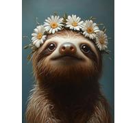 Flower Diamond Art Kits Adults, Diamond Painting Animal Crystal Art Kits for Adults Kids DIY 5D Round Full Drill Gem Dots Embroidery Paintings Crafts Picture for Beginners, Room Decor 35x50cm 2a-21K