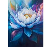 Flower Diamond Art Kits Adults, Diamond Painting Flower Crystal Art Kits for Kids Beginners, 5D Full Drill Round Gem Dots Embroidery Paintings Crafts Picture, Hobbies for Adults Women 40x50cm 8r-5N