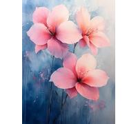 Flower Diamond Art Kits Adults, Diamond Painting Landscape Crystal Art Kits for Adults Kids DIY 5D Round Full Drill Gem Dots Embroidery Paintings Crafts Picture for Room Decor Gifts 40x55cm 2r-10E