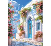Flower Diamond Art Kits Adults, House 5D DIY Round Diamond Painting Kits for Kids, Full Drill Gem Art for Beginners, for Home Wall Decoration, Relaxation Activity & Unique Gifts 100x130cm f-196