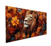 Flower Diamond Art Kits Adults, Lion Diamond Painting Kit, Square Full Drill Paint by Numbers for Adults 40x80in, Crystal Art Rhinestones Embroidery Cross Stitch Artwork, Room Decor Gifts Model-12008