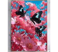 Flower Diamond Art Kits Adults, Pattern Butterfly Diamond Painting 5D DIY Full Square Drill Gem Art Crystal Cross Stitch Kits for Adults Beginner, Home Decor, Bedroom Decor, Gifts 25 * 35CM -zpg2507S2