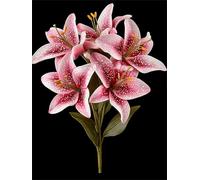 flower Diamond Art Kits Adults, pink 5D DIY Round Diamond Painting Kits for Kids, Full Drill Gem Art for Beginners, Perfect for Home Wall Decoration, Relaxation Activity & Unique Gifts 100x130cm f-198