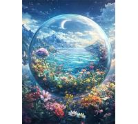 Flower Diamond Art Kits Adults, Snow Mountain 5D DIY Round Diamond Painting Kits for Kids, Full Drill Gem Art for Beginners, for Home Wall Decoration, Relaxation Activity & Unique Gifts 20x30cm f-261