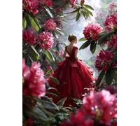 Flower Diamond Art Kits Adults, Woman 5D DIY Diamond Painting for Adults, DIY Full Drill Crystal Art Gem Kits for Beginners, 5D Cross Stitch Embroidery Crafts Pictures, for Wall Decor, 30x40cm R-1933